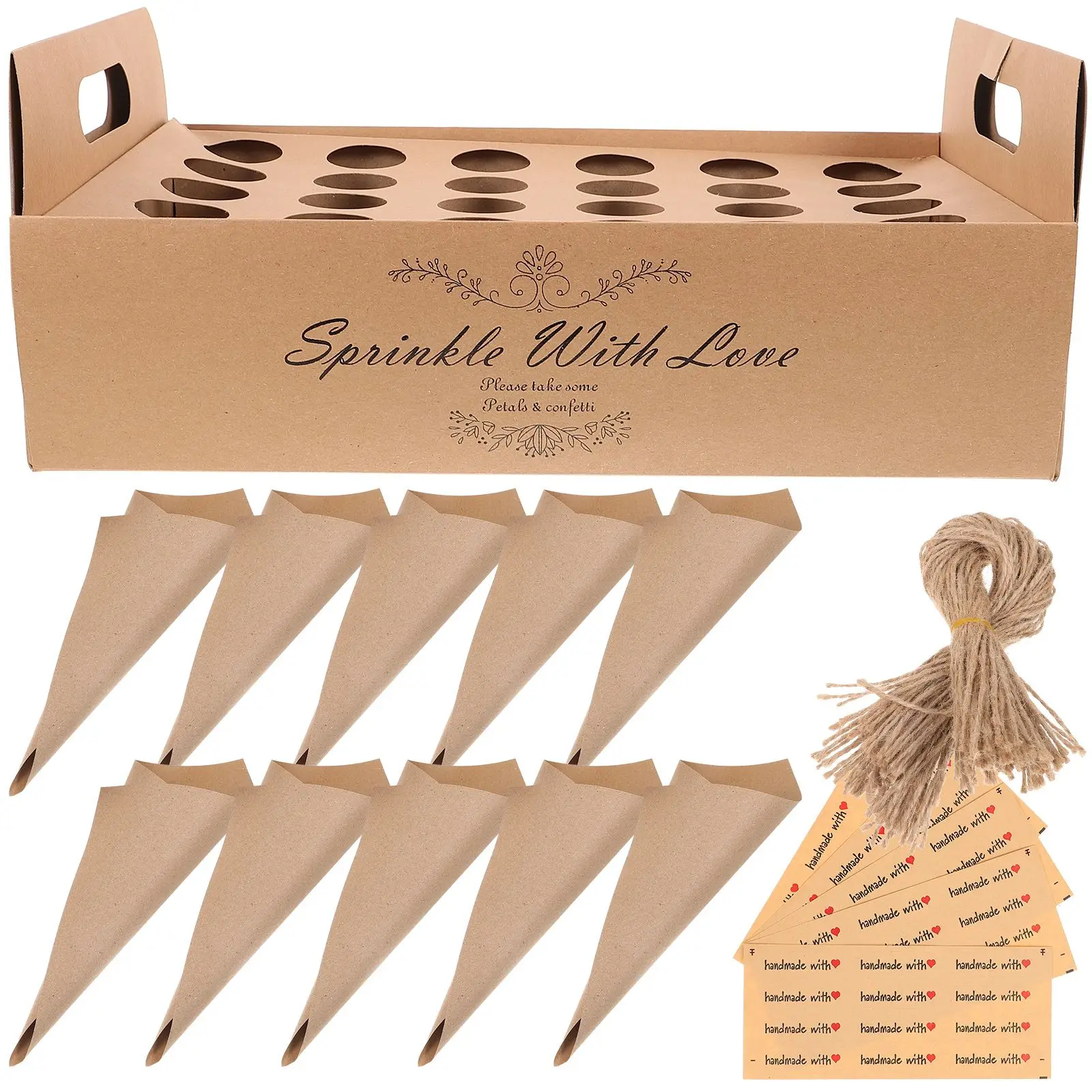 30-Hole Brown Paper Cone Box Set for Confetti Decorative Tray Stand with Candies Party Supplies Wedding Holder
30-Hole Brown Paper Cone Box Set for Confetti Decorative Tray Stand with Candies Party Supplies Wedding Holder