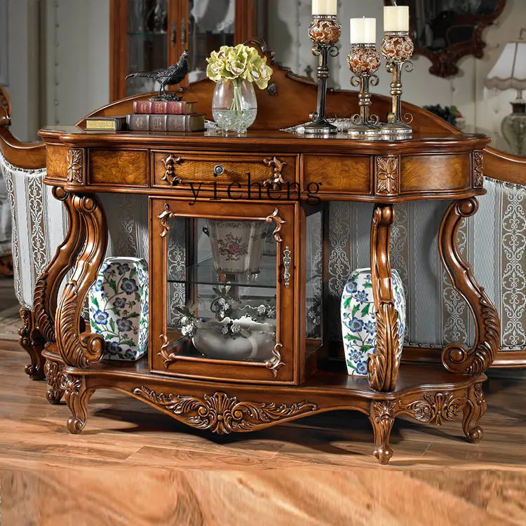 TQH European Style Solid Wood Entryway Wine Cabinet Wall-Mounted Entryway Table American Style Sofa Back Table Entryway Cabinet
TQH European Style Solid Wood Entryway Wine Cabinet Wall-Mounted Entryway Table American Style Sofa Back Table Entryway Cabinet