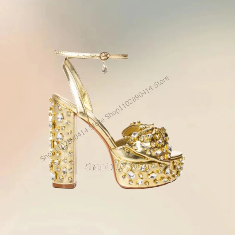 Gold Crystal Bow Knot Peep Toe Platform Sandals Ankle Buckle Strap Women Shoes Chunky High Heels Novel 2026 Zapatos Para Mujere
Gold Crystal Bow Knot Peep Toe Platform Sandals Ankle Buckle Strap Women Shoes Chunky High Heels Novel 2026 Zapatos Para Mujere
