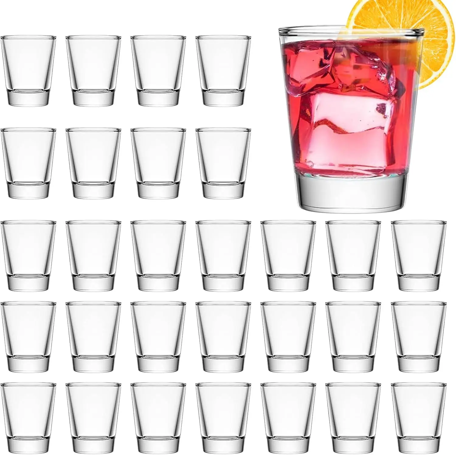 30-Pack Heavy Base Clear Shot Glasses, 1.6 oz for Whiskey, Tequila, Vodka & More - Durable and Dishwasher Safe
30-Pack Heavy Base Clear Shot Glasses, 1.6 oz for Whiskey, Tequila, Vodka & More - Durable and Dishwasher Safe