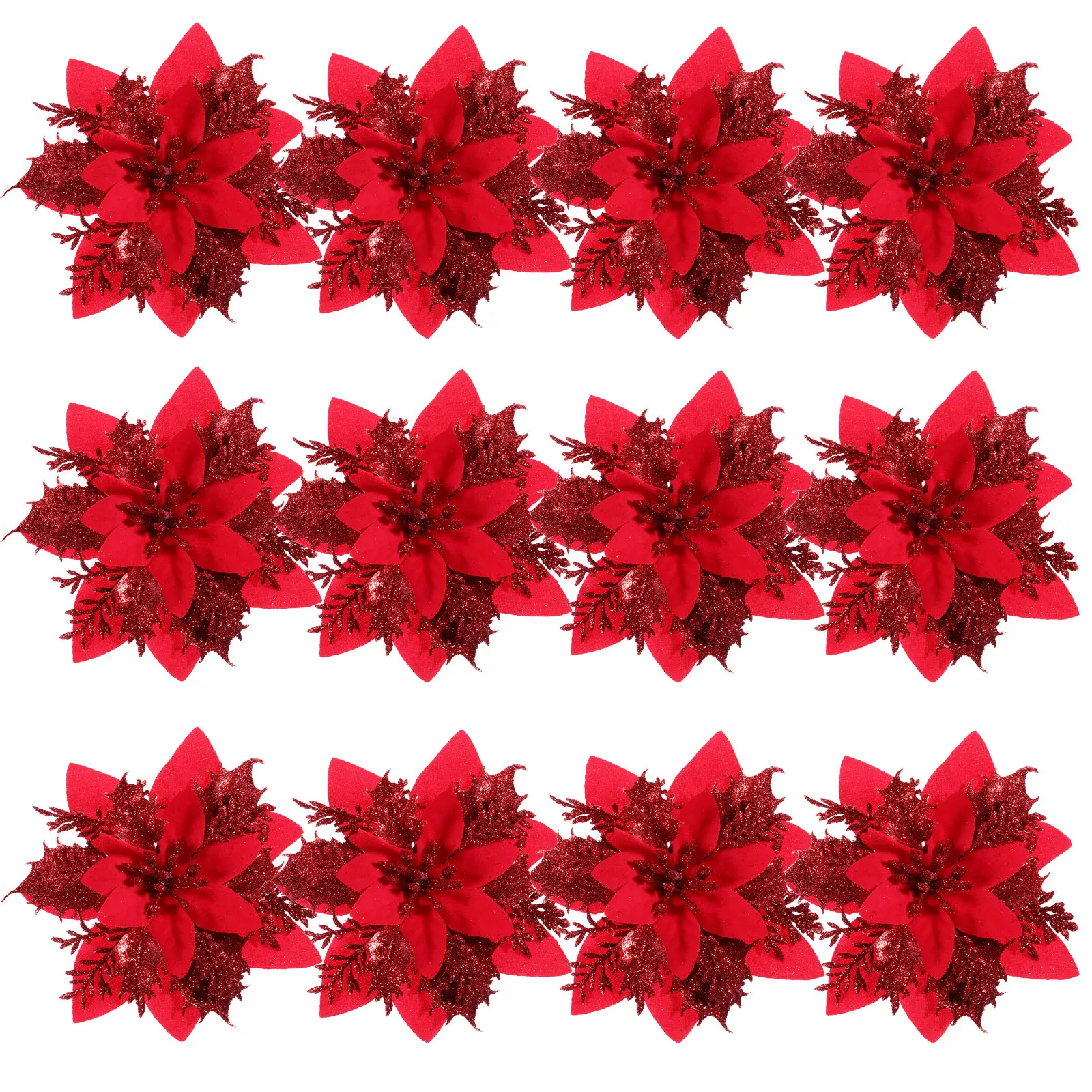 12pcs Christmas Decoration Flowers Glitter Poinsettia Artificial Flower Ornaments For Tree Home Party Wreath Holiday Diy Decor
12pcs Christmas Decoration Flowers Glitter Poinsettia Artificial Flower Ornaments For Tree Home Party Wreath Holiday Diy Decor