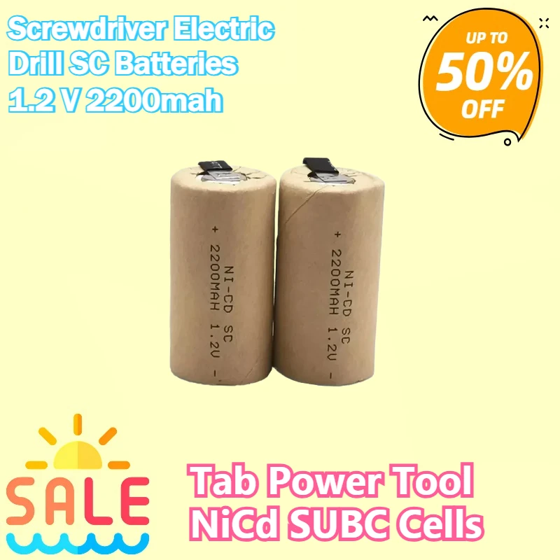 2-20 Pieces Screwdriver Electric Drill SC Batteries 1.2 V 2200mah Ni-Cd Rechargeable Battey With Tab Power Tool NiCd SUBC Cells
2-20 Pieces Screwdriver Electric Drill SC Batteries 1.2 V 2200mah Ni-Cd Rechargeable Battey With Tab Power Tool NiCd SUBC Cells