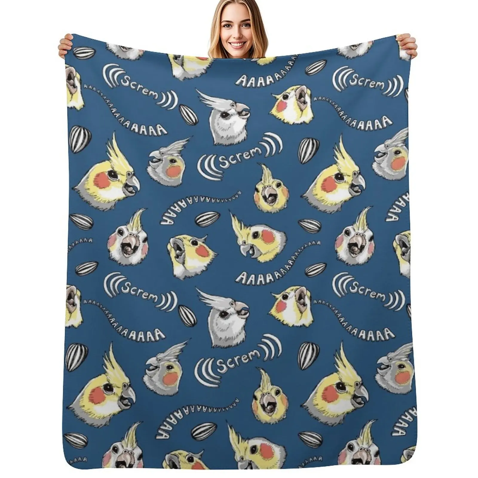 Cockatiel Screm Throw Blanket Reusable Durable Soft Blanket for All Seasons
Cockatiel Screm Throw Blanket Reusable Durable Soft Blanket for All Seasons