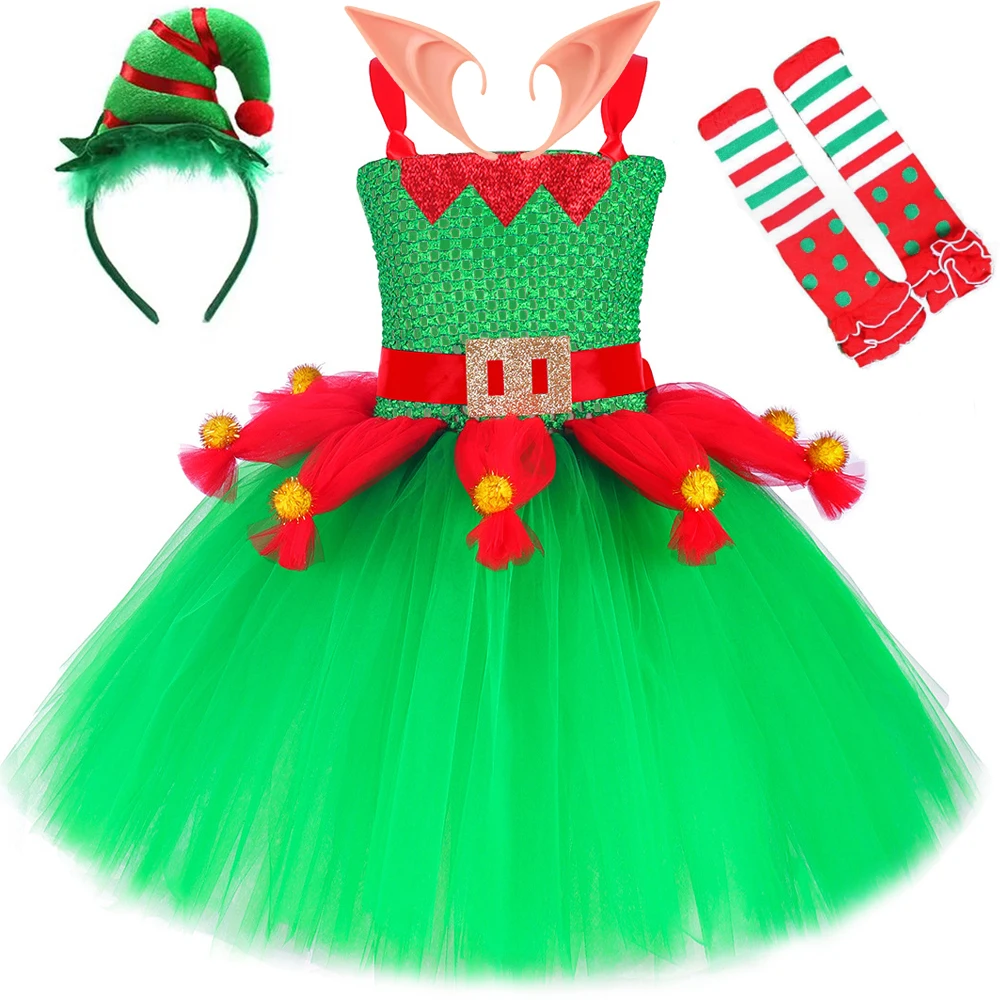 Red Green Christmas Elf Costumes for Girls Xmas Fairy Princess Dresses for Kids New Years Outfit Children Holiday Party Clothes
Red Green Christmas Elf Costumes for Girls Xmas Fairy Princess Dresses for Kids New Years Outfit Children Holiday Party Clothes