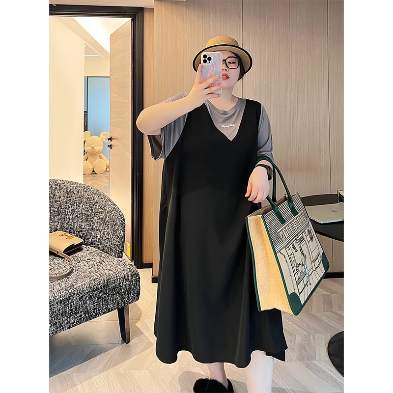 Летняя женская свободная одежда больших размеров в Корейском стиле, длинная юбка трапециевидной формы из двух частей, полиэфирная ткань, круглая, Ne S...
Летняя женская свободная одежда больших размеров в Корейском стиле, длинная юбка трапециевидной формы из двух частей, полиэфирная ткань, круглая, Ne S...