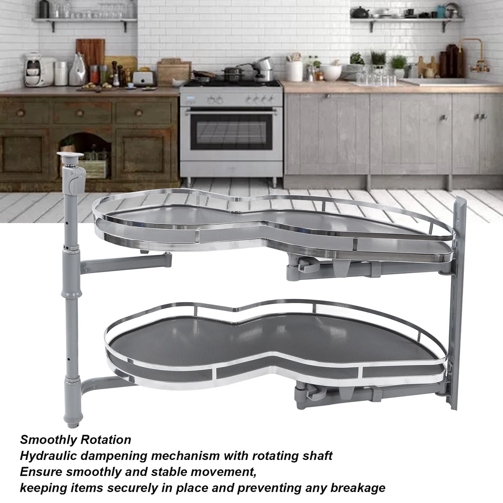 Blind Corner Cabinet Organizer Rust Prevention 2 Tier Blind Corner Cabinet Tray Oil Resistant Strong Load Bearing for Kitchen
Blind Corner Cabinet Organizer Rust Prevention 2 Tier Blind Corner Cabinet Tray Oil Resistant Strong Load Bearing for Kitchen