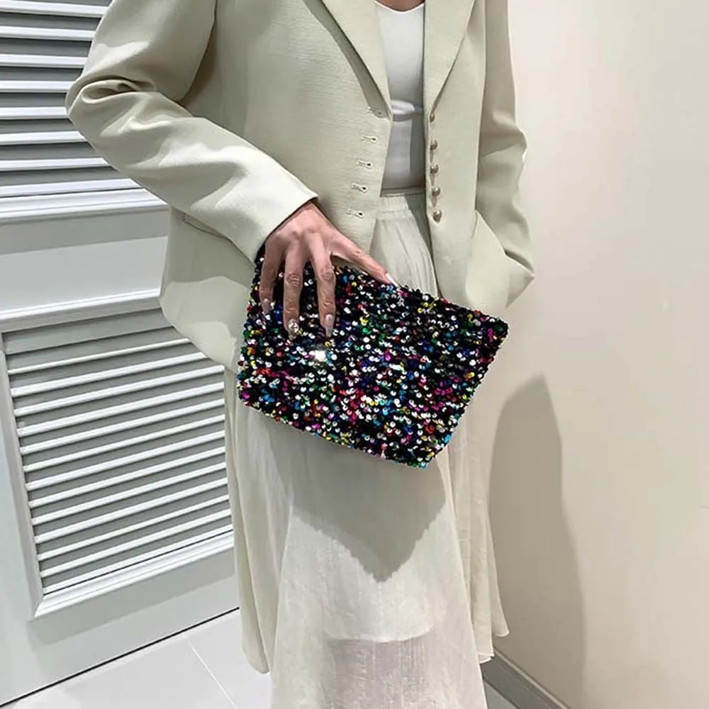 Square PU Leather Sequins Clutch Pouch Elegant Y2K Large Capacity Banquet Bag Black Sweet Women Shiny Handbag Wedding
Square PU Leather Sequins Clutch Pouch Elegant Y2K Large Capacity Banquet Bag Black Sweet Women Shiny Handbag Wedding
