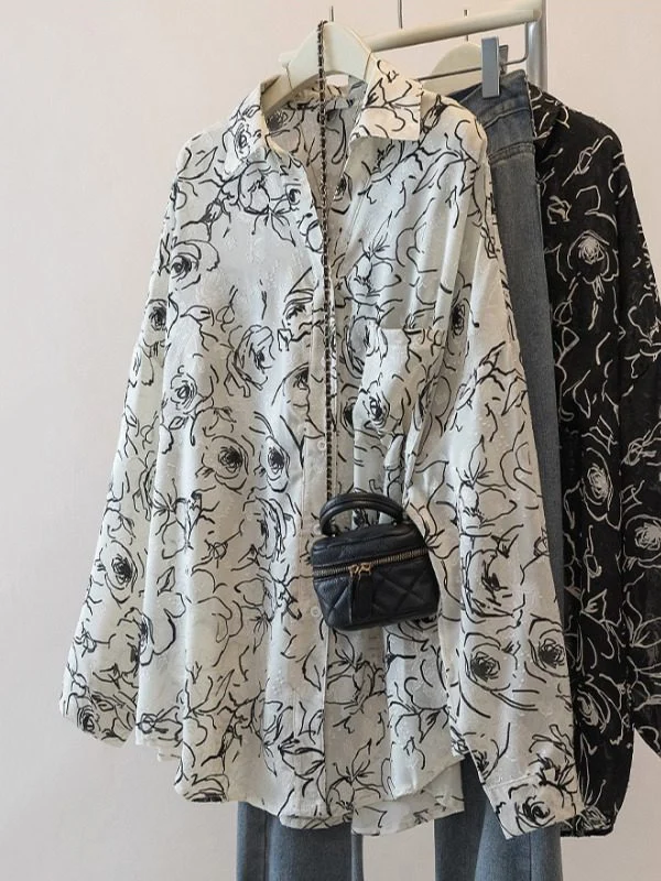 Floral Shirt Thin Shoulder Middle Length Outerwear Women's Spring Summer New Style Large Size Casual Shirt Commute Style
Floral Shirt Thin Shoulder Middle Length Outerwear Women's Spring Summer New Style Large Size Casual Shirt Commute Style