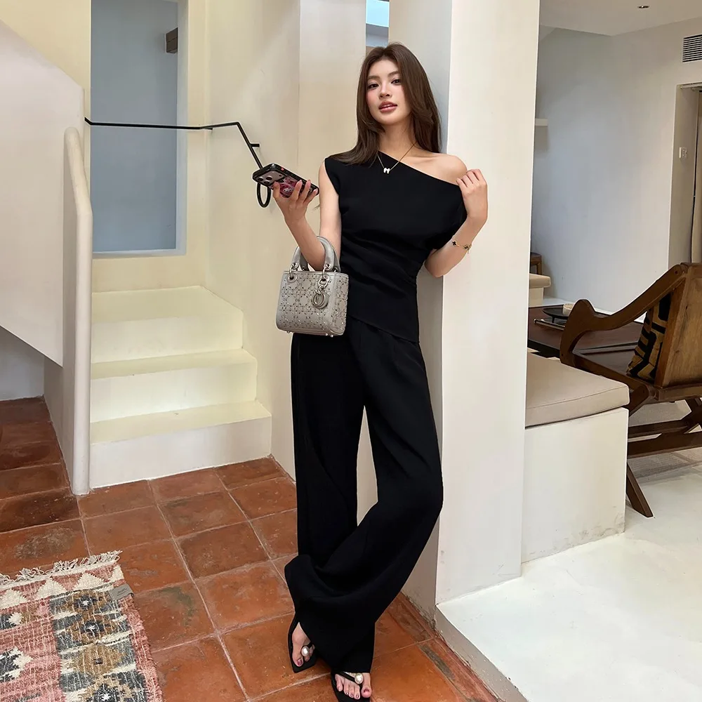 Business Commute Shoulder Bared Women's Casual Pants Wide Leg Two-Piece Set Spring Summer New Arrival Elegant Fashion
Business Commute Shoulder Bared Women's Casual Pants Wide Leg Two-Piece Set Spring Summer New Arrival Elegant Fashion