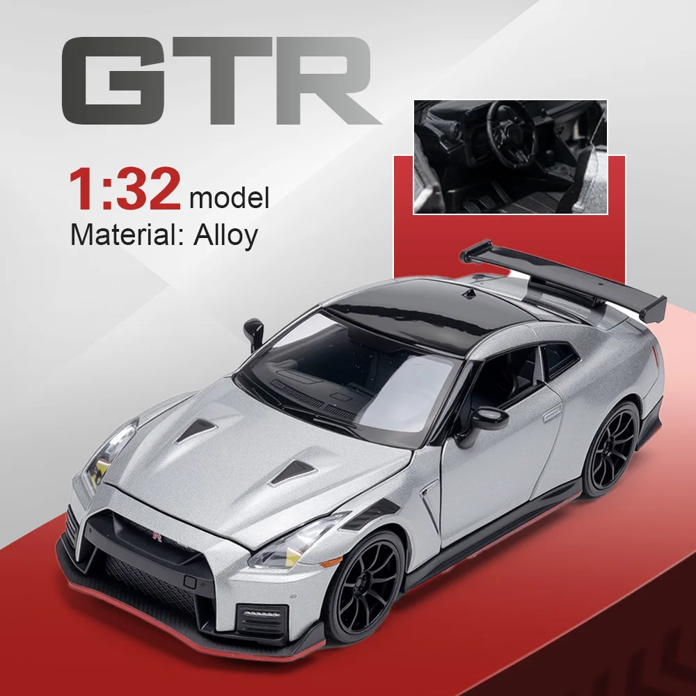 1:32 NISSAN GTR NISOM Car Toys Diecast Alloy Model Sound Light Pull Back Doors Opened Miniature Vehcies Children's Birthday Gift
1:32 NISSAN GTR NISOM Car Toys Diecast Alloy Model Sound Light Pull Back Doors Opened Miniature Vehcies Children's Birthday Gift