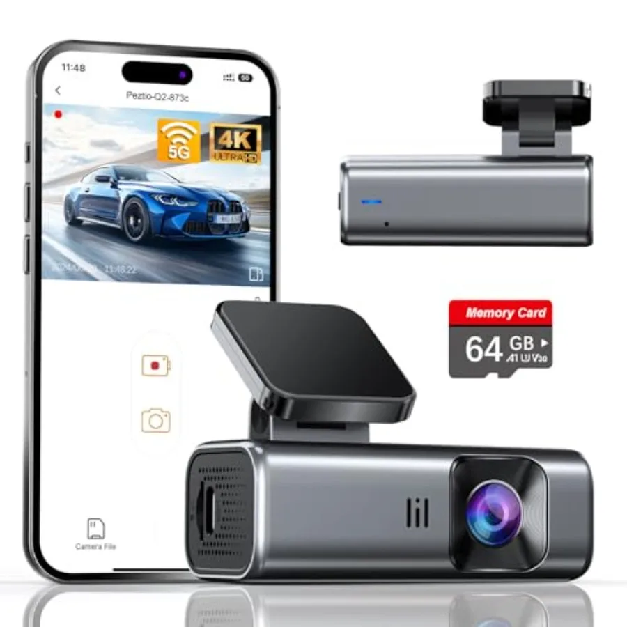 4K Dash Cam Front, Built-in 5G WiFi, 64GB Card Included, Dash Camera for Cars, Mini Dashcam with er Night Vision, Loop Recordin
4K Dash Cam Front, Built-in 5G WiFi, 64GB Card Included, Dash Camera for Cars, Mini Dashcam with er Night Vision, Loop Recordin