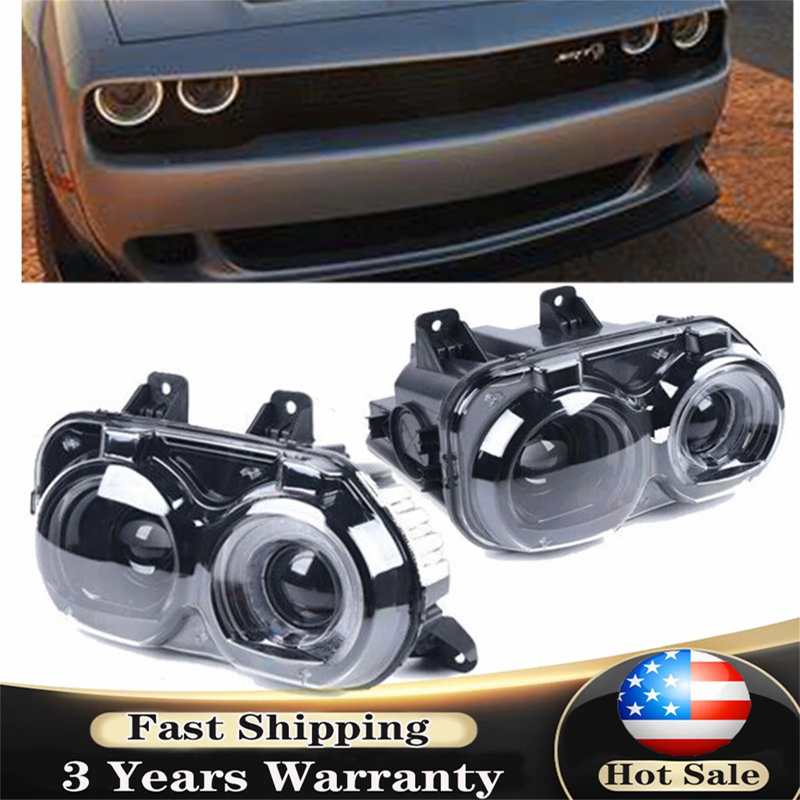 For 2015-2019 Dodge Challenger Halogen Headlights Pair/Left/Right Headlamps NEW
For 2015-2019 Dodge Challenger Halogen Headlights Pair/Left/Right Headlamps NEW