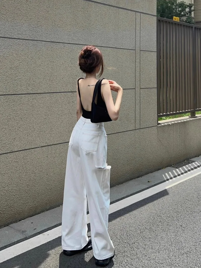 American Vibe High Waist White Straight Leg Jeans Women's Summer New Sle Retro CleanFit High Waist Slimming Long Pants
American Vibe High Waist White Straight Leg Jeans Women's Summer New Sle Retro CleanFit High Waist Slimming Long Pants