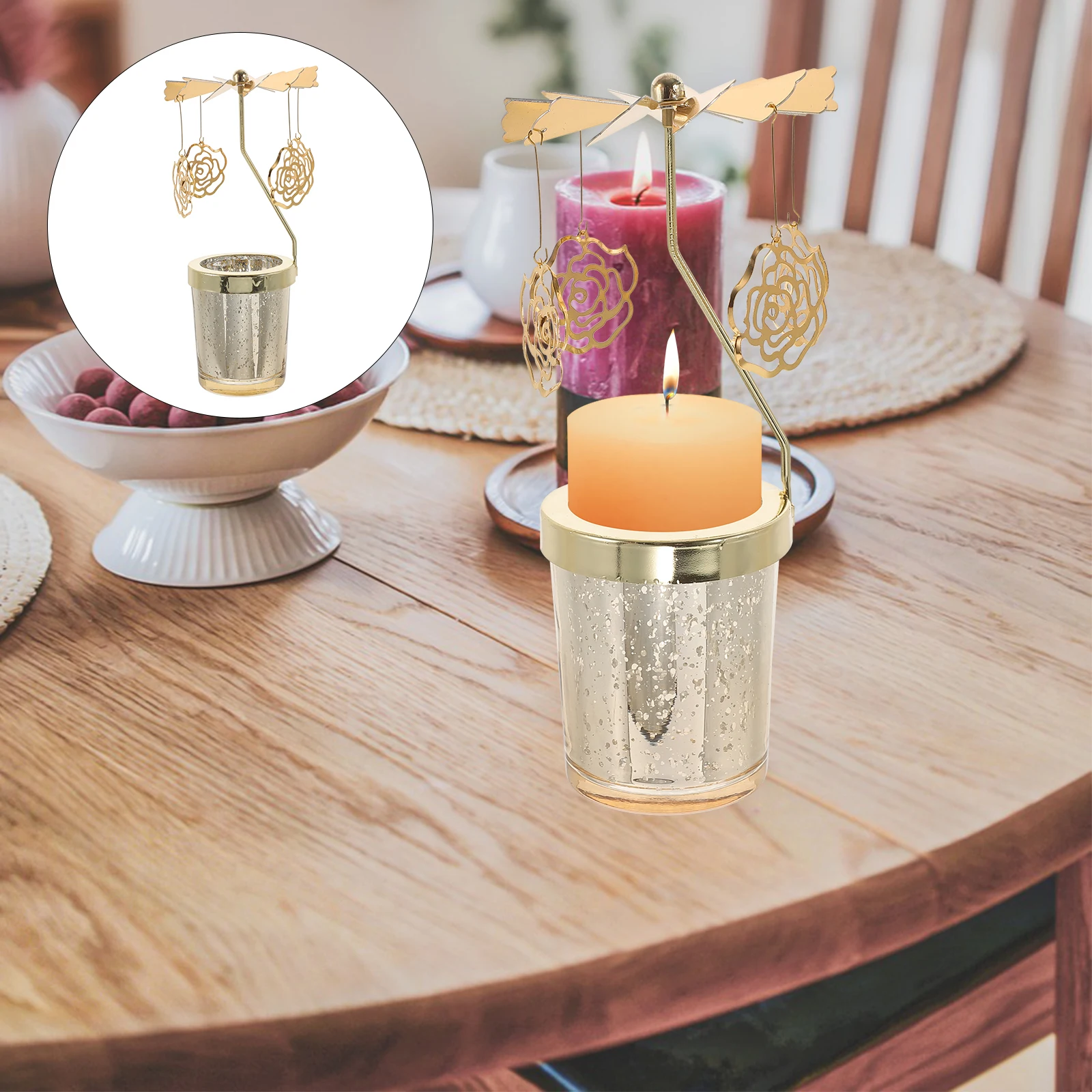 Indoor Rotating Candlestick Rotary Holder Decorative Candleholder Metal Iron Aromatherapy Hot Banquet
Indoor Rotating Candlestick Rotary Holder Decorative Candleholder Metal Iron Aromatherapy Hot Banquet