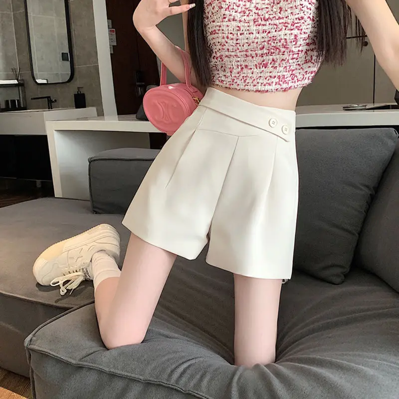 Women's Shorts High Waist Suit with Solid Color Wide Female Short Pants Low Price Streetwear Elegant Trend 2025 Stretchy Outfits
Women's Shorts High Waist Suit with Solid Color Wide Female Short Pants Low Price Streetwear Elegant Trend 2025 Stretchy Outfits