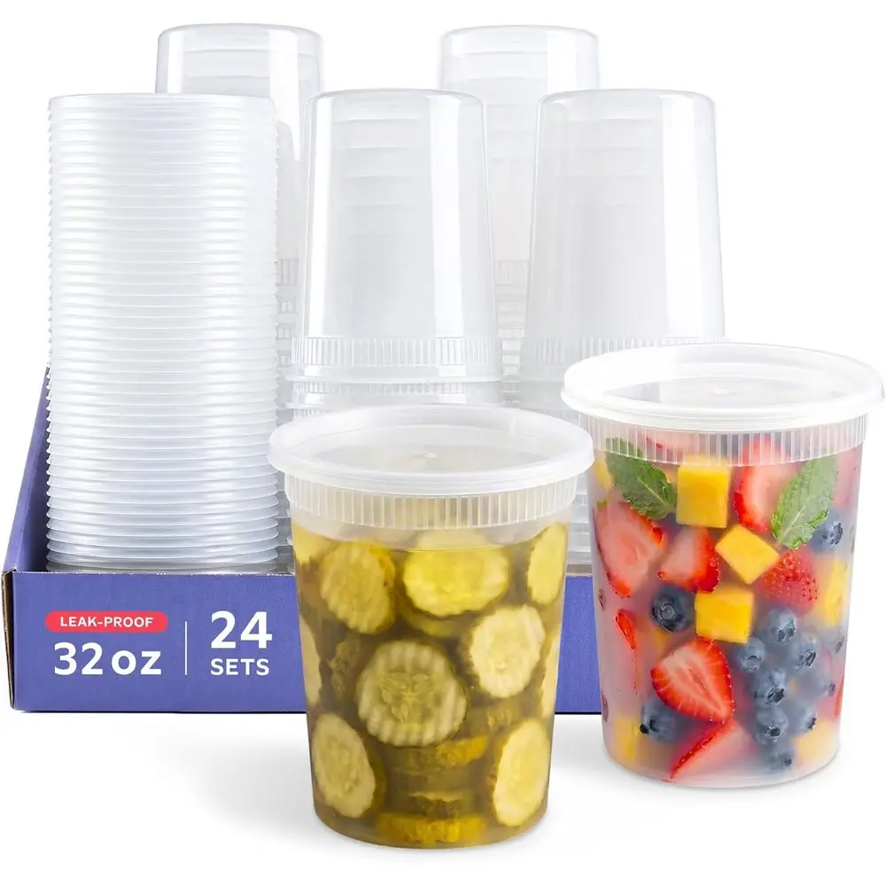 24 Pack 32 oz Disposable Deli Containers with Airtight Lids for Food Storage and Meal Prep
24 Pack 32 oz Disposable Deli Containers with Airtight Lids for Food Storage and Meal Prep