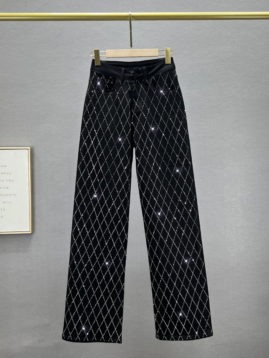 Женские джинсы с высокой талией и широкими штанинами, новинка 2024 года, свободные, стройнящие, удлиненные, прямого кроя, с инкрустацией стразами, из плотного хлопка стрейч D...
Женские джинсы с высокой талией и широкими штанинами, новинка 2024 года, свободные, стройнящие, удлиненные, прямого кроя, с инкрустацией стразами, из плотного хлопка стрейч D...