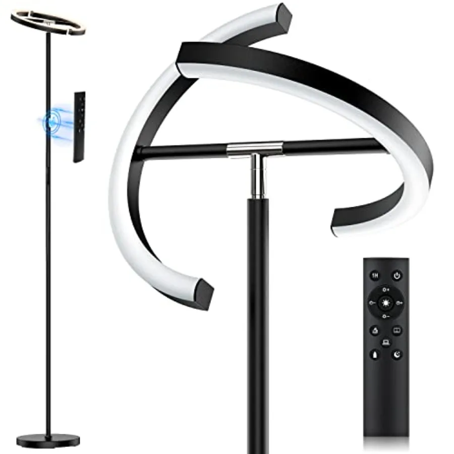LED Floor Lamp - Rotatable Standing Lamp with Touch and Remote Control, 3000-6000K, 22W Modern Floor Reading Light, Dimmable Co
LED Floor Lamp - Rotatable Standing Lamp with Touch and Remote Control, 3000-6000K, 22W Modern Floor Reading Light, Dimmable Co