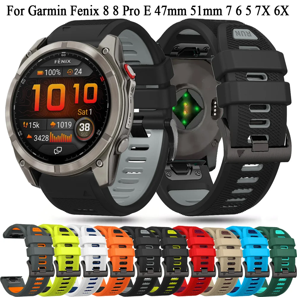 QuickFit 22mm 26mm Silicone Strap For Garmin Fenix 8 51mm 8Pro E 47mm 7 7X Pro 6 6X 5 5X/Epix/Tactix/Instinct 3/965 Watch Band
QuickFit 22mm 26mm Silicone Strap For Garmin Fenix 8 51mm 8Pro E 47mm 7 7X Pro 6 6X 5 5X/Epix/Tactix/Instinct 3/965 Watch Band