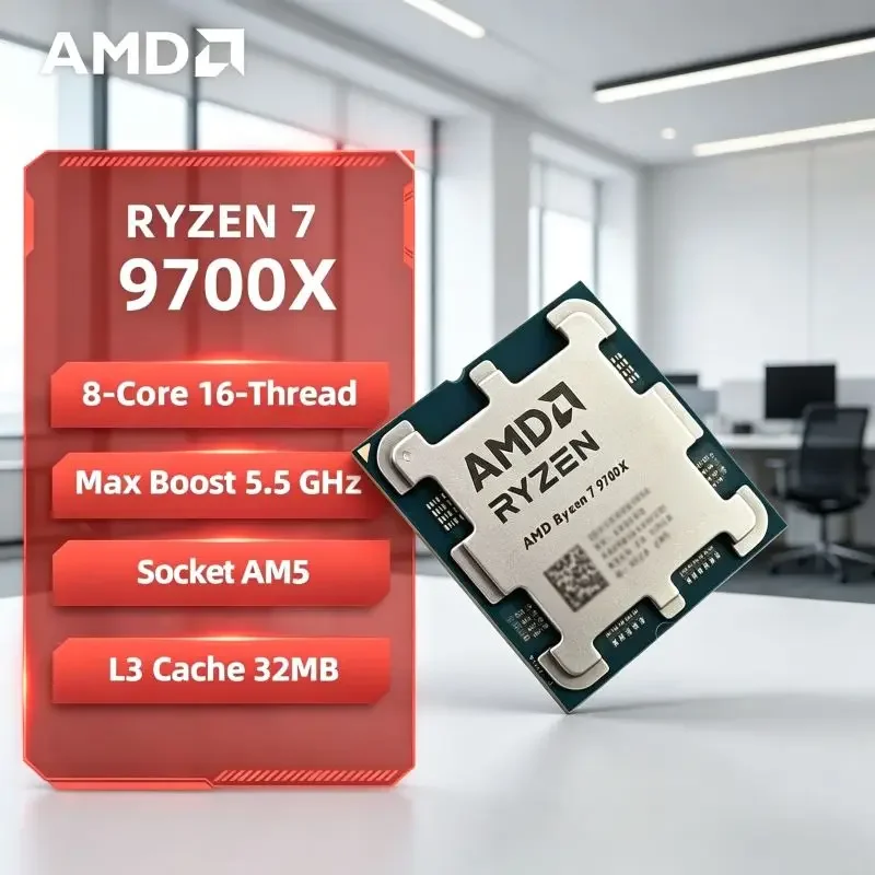 5.5GHz Max Boost Unlocked AMD Ryzen7 9700X AM5 Gaming Chip 8C16T Sold As Loose Desktop Processor Units
5.5GHz Max Boost Unlocked AMD Ryzen7 9700X AM5 Gaming Chip 8C16T Sold As Loose Desktop Processor Units