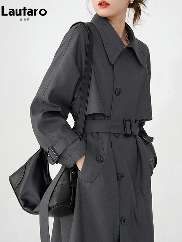 Lautaro Spring Autumn Long Trench Coat for Women Turn-Down Collar Single Breasted Elegant Chic Luxury Designer Clothing 2026
Lautaro Spring Autumn Long Trench Coat for Women Turn-Down Collar Single Breasted Elegant Chic Luxury Designer Clothing 2026
