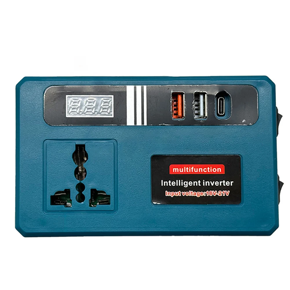 Smart Battery Inverter 18V 21V Foot Converter with LED Lights DC to AC 220V Power for For outdoor Car Applications
Smart Battery Inverter 18V 21V Foot Converter with LED Lights DC to AC 220V Power for For outdoor Car Applications