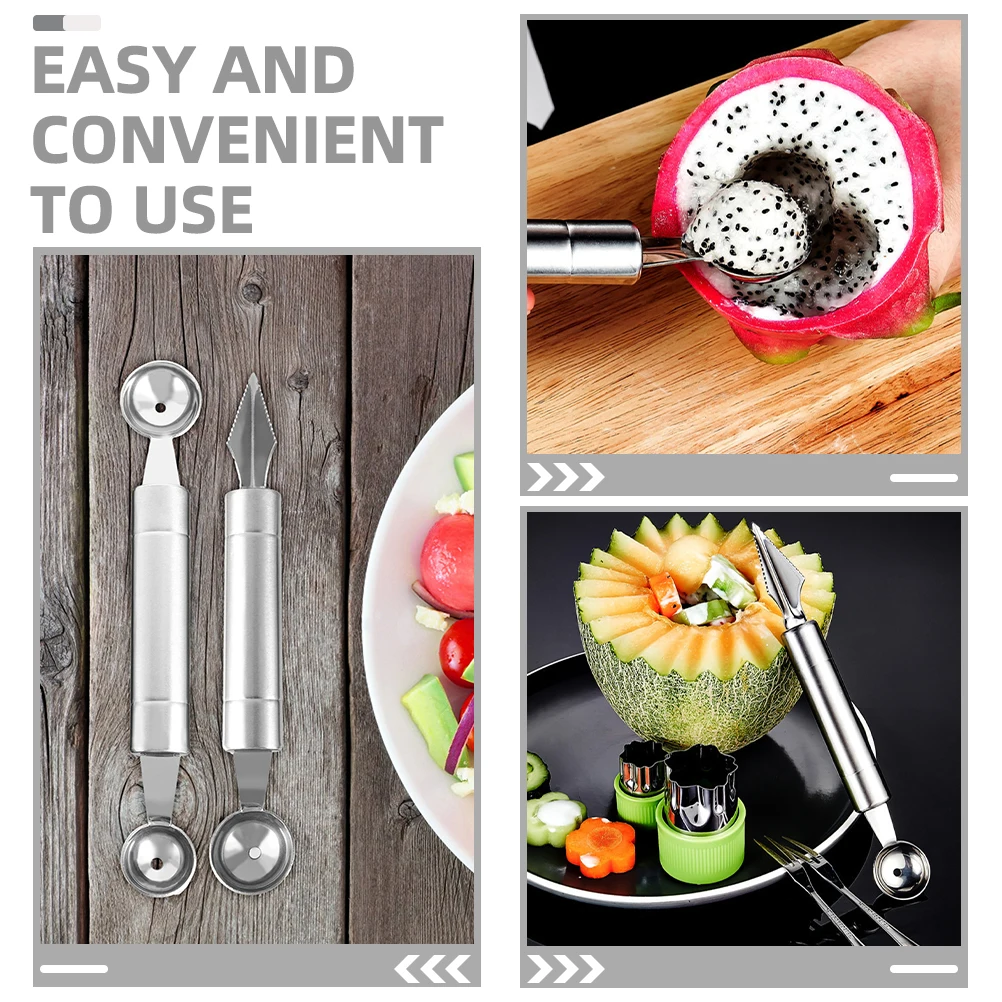 2pcs Fruit Baller Stainless Steel Scoop Melon Ball Maker Watermelon Spoon Kitchen Meat Tool Fruit Slicer CarvingKnife
2pcs Fruit Baller Stainless Steel Scoop Melon Ball Maker Watermelon Spoon Kitchen Meat Tool Fruit Slicer CarvingKnife