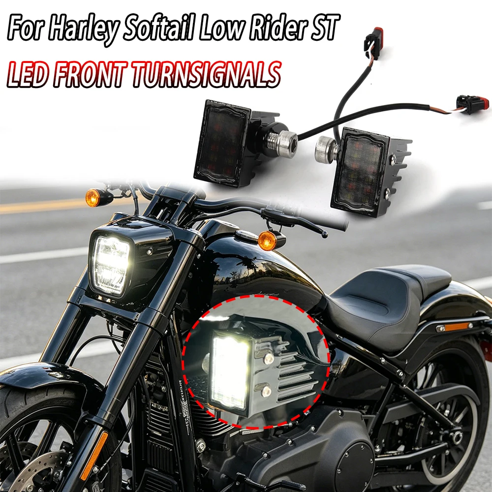 Front Fairing LED Turn Signal Lights DRL Lamp For Harley Softail Low Rider ST El Diablo FXRST FXLRST Motorcycle accessories
Front Fairing LED Turn Signal Lights DRL Lamp For Harley Softail Low Rider ST El Diablo FXRST FXLRST Motorcycle accessories