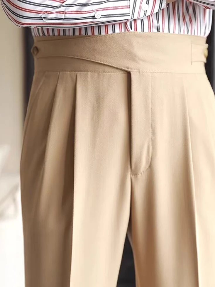 High Waist Men's Casual Pants Paris Button Workwear Straight Leg Non-iron Tailored Suit Trousers American Style Straight Tube
High Waist Men's Casual Pants Paris Button Workwear Straight Leg Non-iron Tailored Suit Trousers American Style Straight Tube