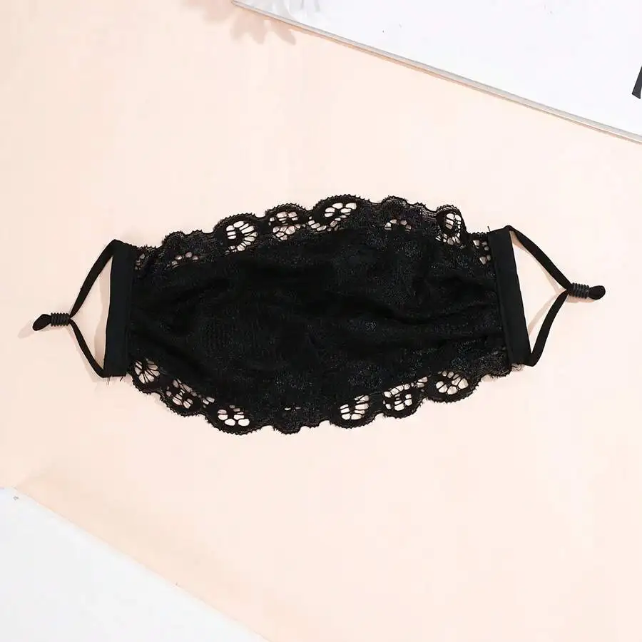 Elegant Black Lace Floral Mesh Face Mask With Adjustable Ear Straps For Women Decorative Use
Elegant Black Lace Floral Mesh Face Mask With Adjustable Ear Straps For Women Decorative Use