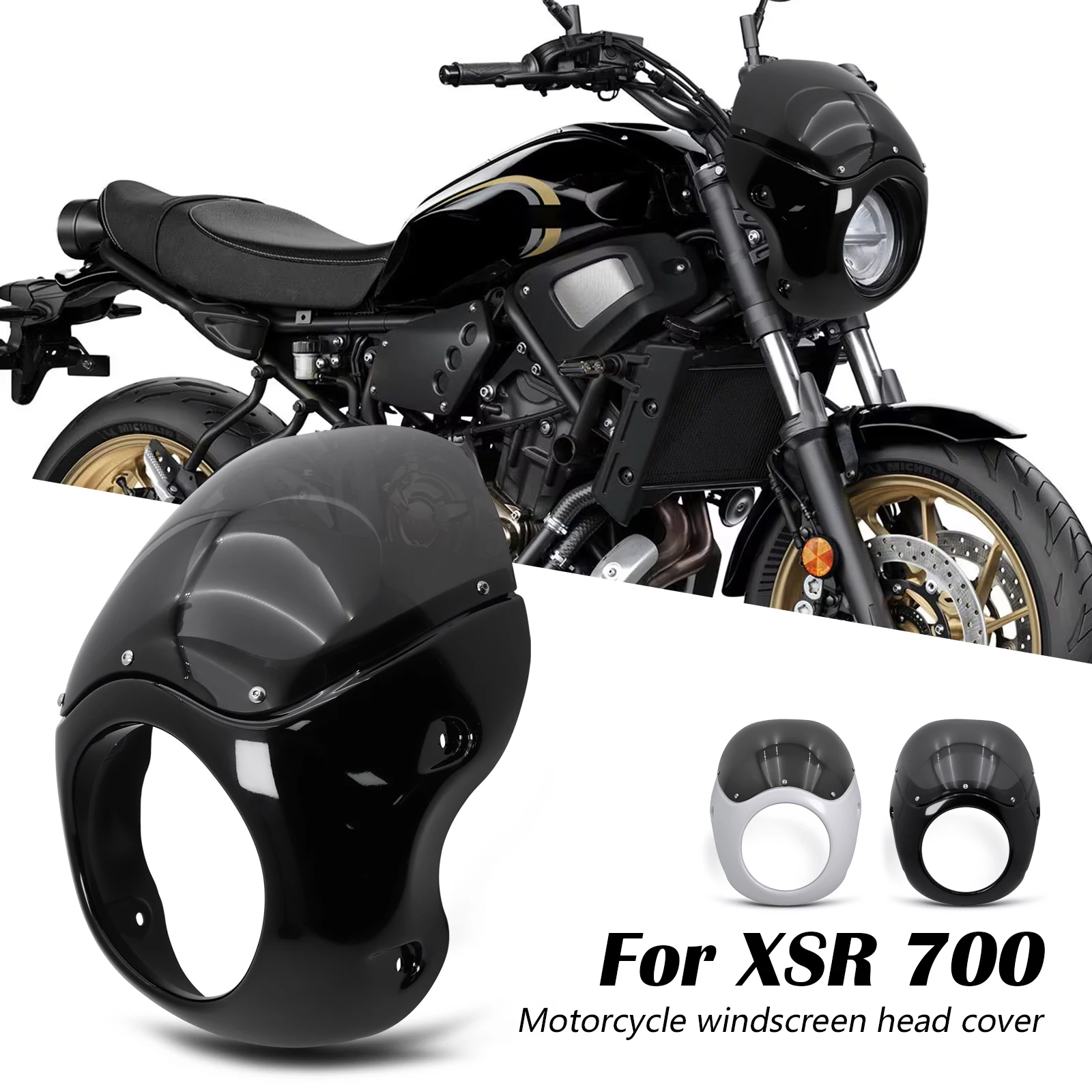 Headlight Shade Fairing Motorcycle Front Headlight Cover Retro noses Fairing For yamaha XSR 700 xsr700 2022-2026 Modification
Headlight Shade Fairing Motorcycle Front Headlight Cover Retro noses Fairing For yamaha XSR 700 xsr700 2022-2026 Modification