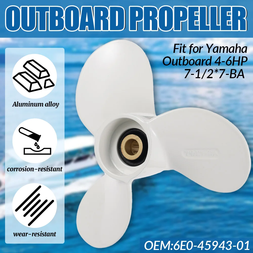 7-1/2 × 7 Aluminum Outboard Propeller for Yamaha 4–6HP | Replacement Part 6E0-45943-01 Marine accessories
7-1/2 × 7 Aluminum Outboard Propeller for Yamaha 4–6HP | Replacement Part 6E0-45943-01 Marine accessories