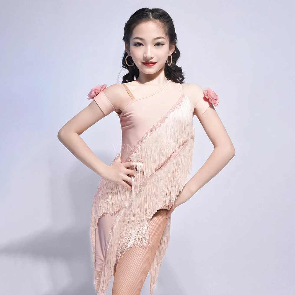 Vennystyle Latin Dance Dress Girls One-Piece Asymmetric Spaghetti Strap Fringe Ballroom Practice Training Dress
Vennystyle Latin Dance Dress Girls One-Piece Asymmetric Spaghetti Strap Fringe Ballroom Practice Training Dress