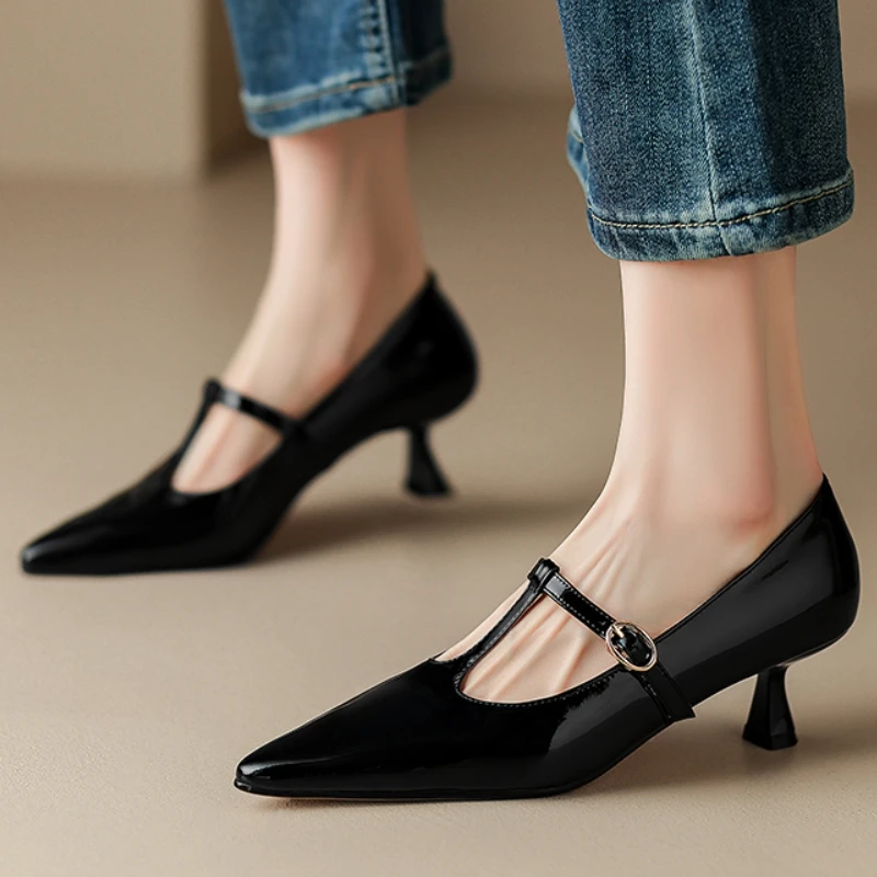 Genuine Leather Black High Heel Women's Pumps Dress Shoes Fashion Point toe Party Office Wedding Shoes Lady Classic Designer
Genuine Leather Black High Heel Women's Pumps Dress Shoes Fashion Point toe Party Office Wedding Shoes Lady Classic Designer