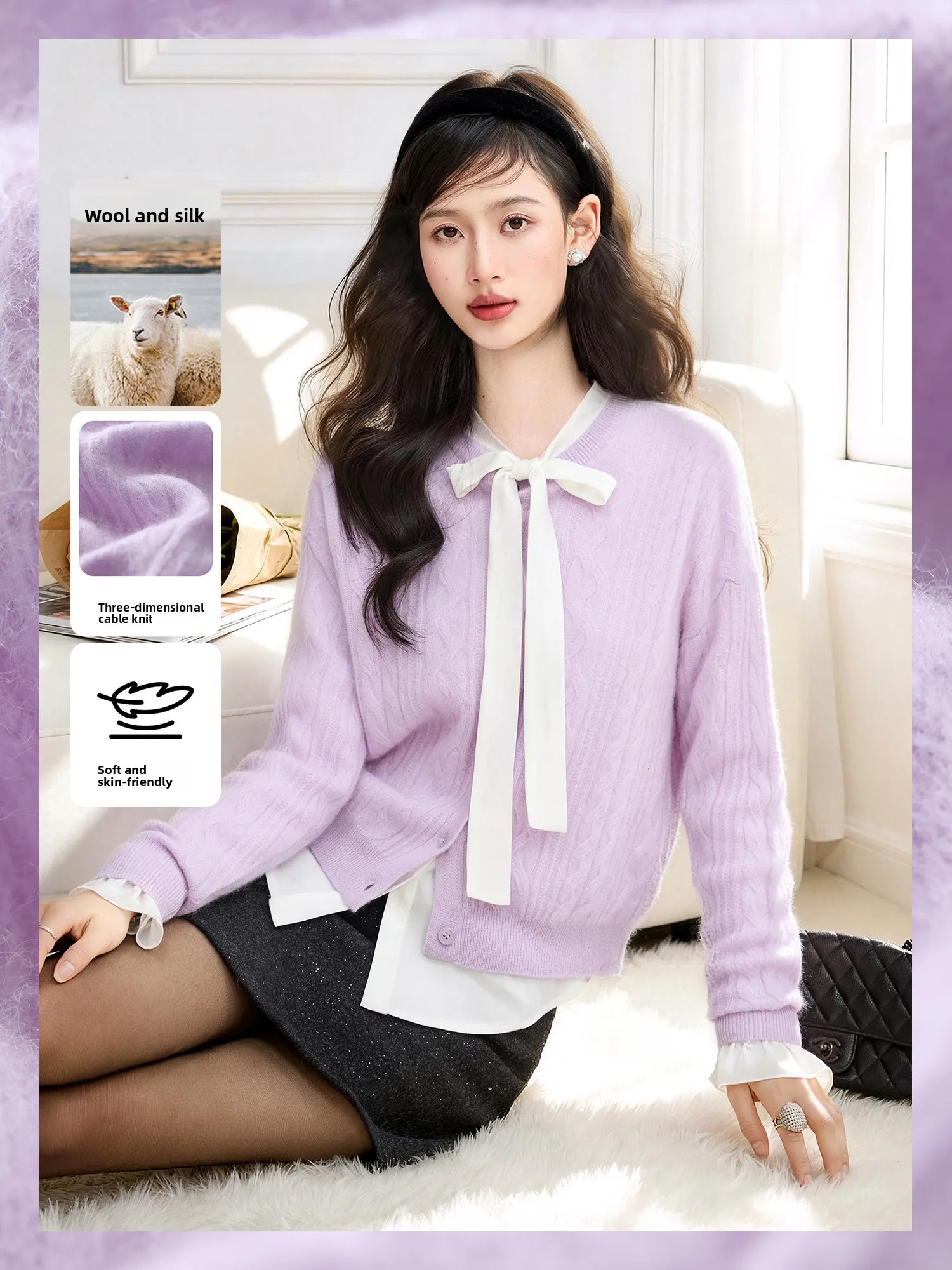 Retro Style Knitted Sweater Women's Loose Fit Wool Yarn Soft Fine Spring Fashion Chapter Button Long Sleeve round Neck Sweater
Retro Style Knitted Sweater Women's Loose Fit Wool Yarn Soft Fine Spring Fashion Chapter Button Long Sleeve round Neck Sweater