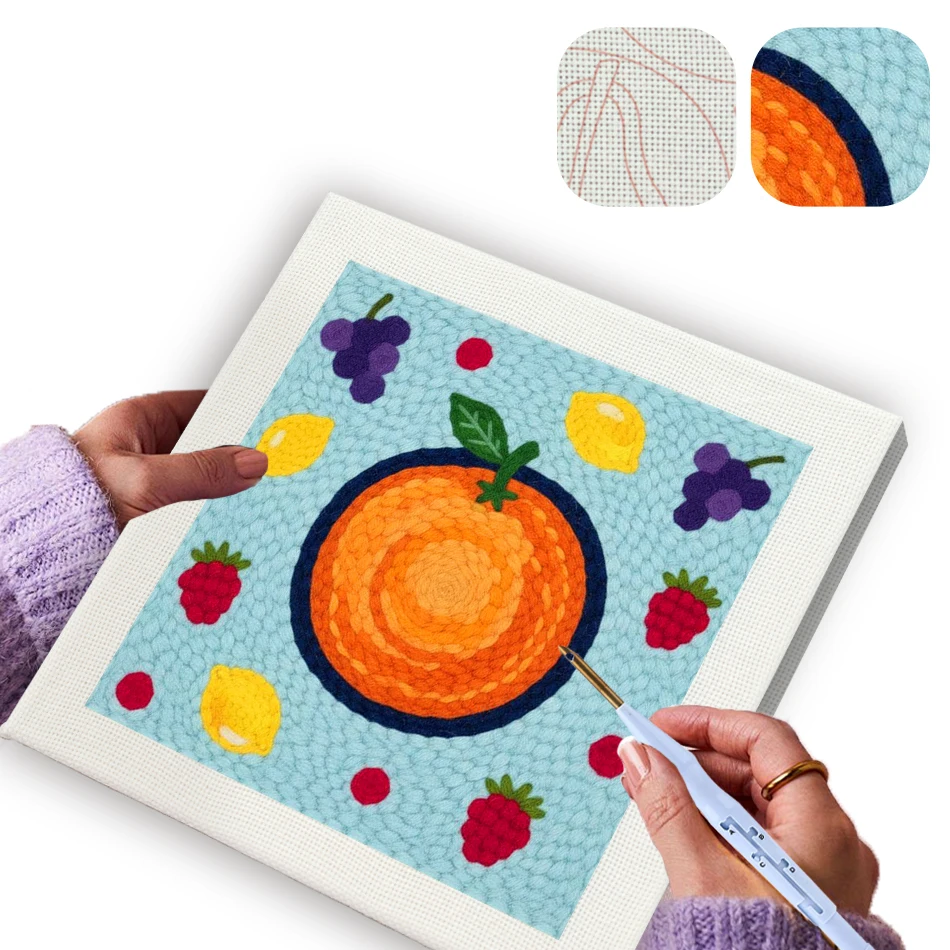 GATYZTORY punch needle embroidery fruit 25x25cm wooden embroidery hoops for needlework and creativity Yarn Cross stitch kits Set
GATYZTORY punch needle embroidery fruit 25x25cm wooden embroidery hoops for needlework and creativity Yarn Cross stitch kits Set