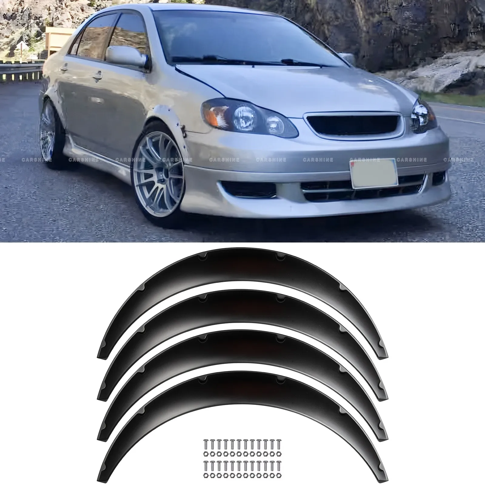 For Toyota Corolla 1993+ Fender Flares Wheel Arch Extra Wide Body Flexible 3.2"
For Toyota Corolla 1993+ Fender Flares Wheel Arch Extra Wide Body Flexible 3.2"
