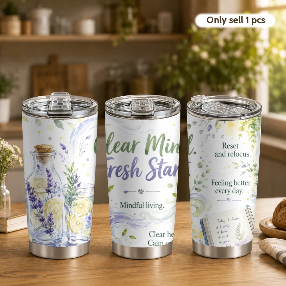 Clear Mind Fresh Start Design Vacuum Flasks Durable 20oz Double Wall Tumbler With 2 Lids Straw For Hot Or Iced Coffee
Clear Mind Fresh Start Design Vacuum Flasks Durable 20oz Double Wall Tumbler With 2 Lids Straw For Hot Or Iced Coffee
