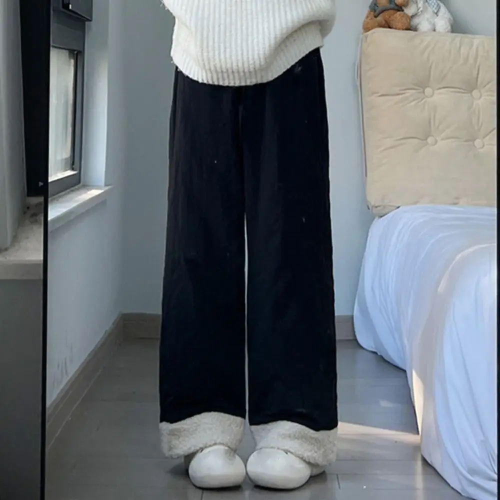 Vintage Wide Leg Thick Flannel Pants Simple Causal Basic Snow Pants High Waist Warm Baggy Straight Trousers Women
Vintage Wide Leg Thick Flannel Pants Simple Causal Basic Snow Pants High Waist Warm Baggy Straight Trousers Women