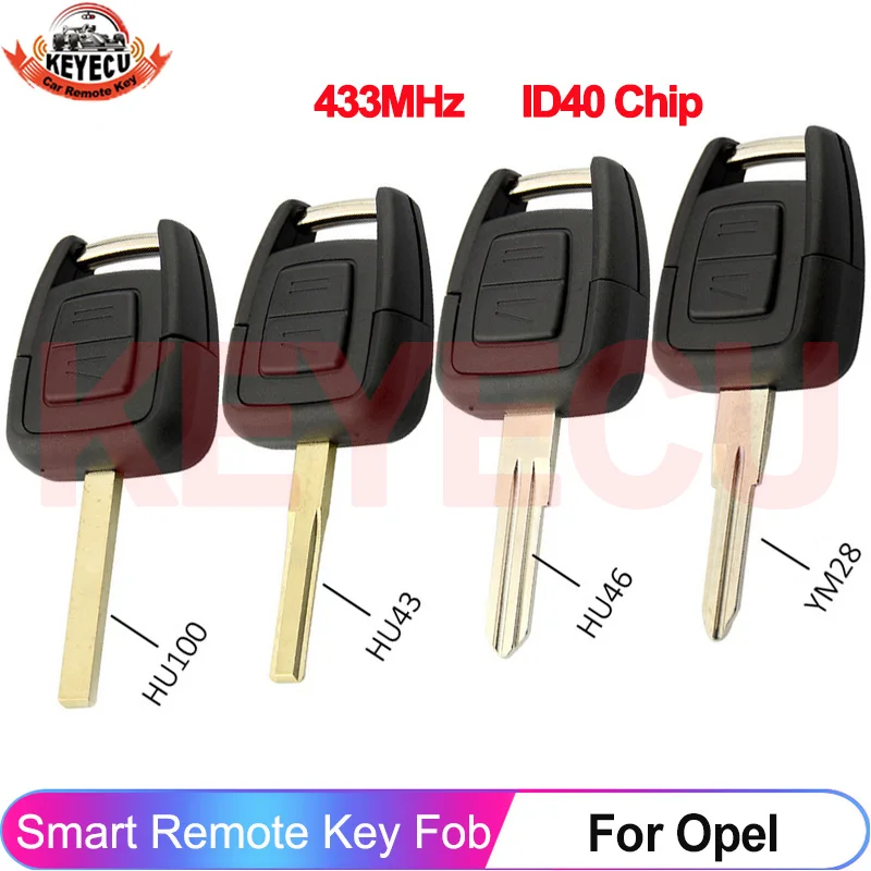 KEYECU DELPHI 433MHz ID40 Chip For Opel Vauxhall Vectra Zafira Remote Key Fob OP1 24424723 With HU43 HU100 YM28 HU46 Blank Blade
KEYECU DELPHI 433MHz ID40 Chip For Opel Vauxhall Vectra Zafira Remote Key Fob OP1 24424723 With HU43 HU100 YM28 HU46 Blank Blade