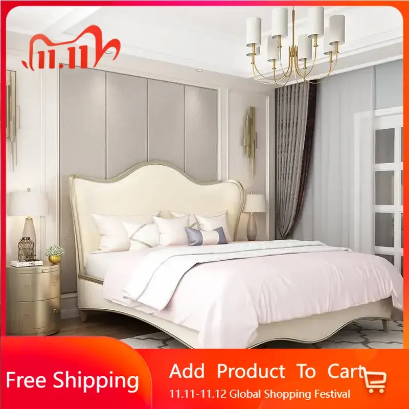 Display Bedroom Double Bed Frame Designer Europen Wooden Luxury Double Bed Headboards Unique Ergonomic Beliche Salon Furniture
Display Bedroom Double Bed Frame Designer Europen Wooden Luxury Double Bed Headboards Unique Ergonomic Beliche Salon Furniture