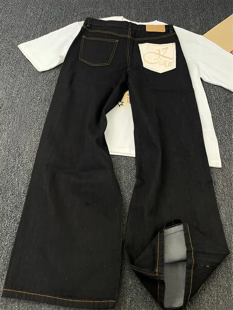 American Retro Men's Denim Jeans Hair Original Bull Mountain Design Baggy Flared Straight Leg Casual Wear Resistant
American Retro Men's Denim Jeans Hair Original Bull Mountain Design Baggy Flared Straight Leg Casual Wear Resistant