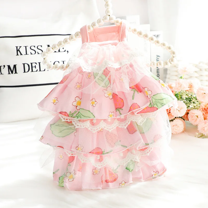 Dog Clothes Spring Summer Thin Cat Princess Dress Strawberry Multilayer Lace Small Dog Teddy Pet
Dog Clothes Spring Summer Thin Cat Princess Dress Strawberry Multilayer Lace Small Dog Teddy Pet