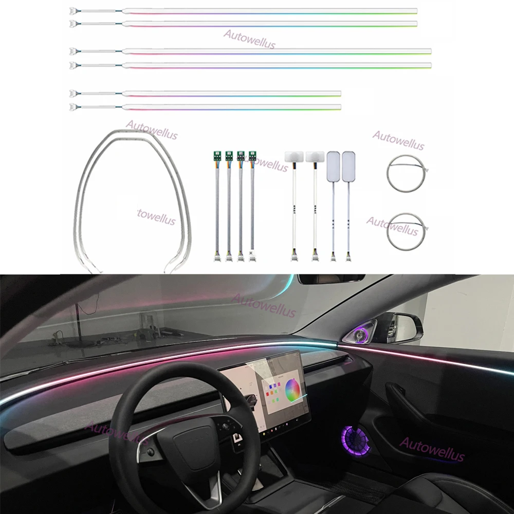 For Tesla Model 3 Y 2021 2022 2023 Ambient Light LED Atmosphere Lamps Car Interior Symphony RGB Backlight Rotating Speakers
For Tesla Model 3 Y 2021 2022 2023 Ambient Light LED Atmosphere Lamps Car Interior Symphony RGB Backlight Rotating Speakers