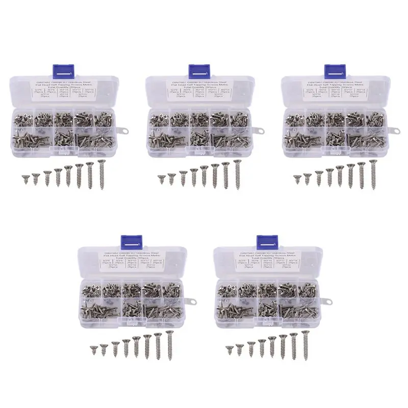 ABUH-1000Pcs M3 Stainless Steel Flat Head Screws Kits High Strength Self-Tapping Screws Assortment Set For Wood Furniture
ABUH-1000Pcs M3 Stainless Steel Flat Head Screws Kits High Strength Self-Tapping Screws Assortment Set For Wood Furniture