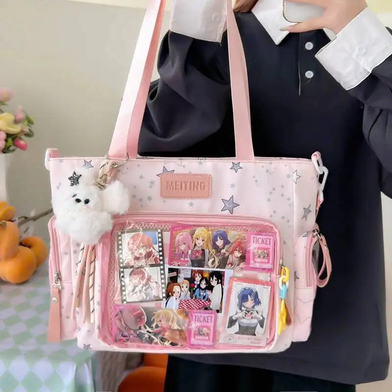 New Y2K Cute Star Comic Ita Bag Women's Fashion Shoulder Bag Lolita Girl Transparent Tote Bag DIY Display Crossbody Bag Handbags
New Y2K Cute Star Comic Ita Bag Women's Fashion Shoulder Bag Lolita Girl Transparent Tote Bag DIY Display Crossbody Bag Handbags