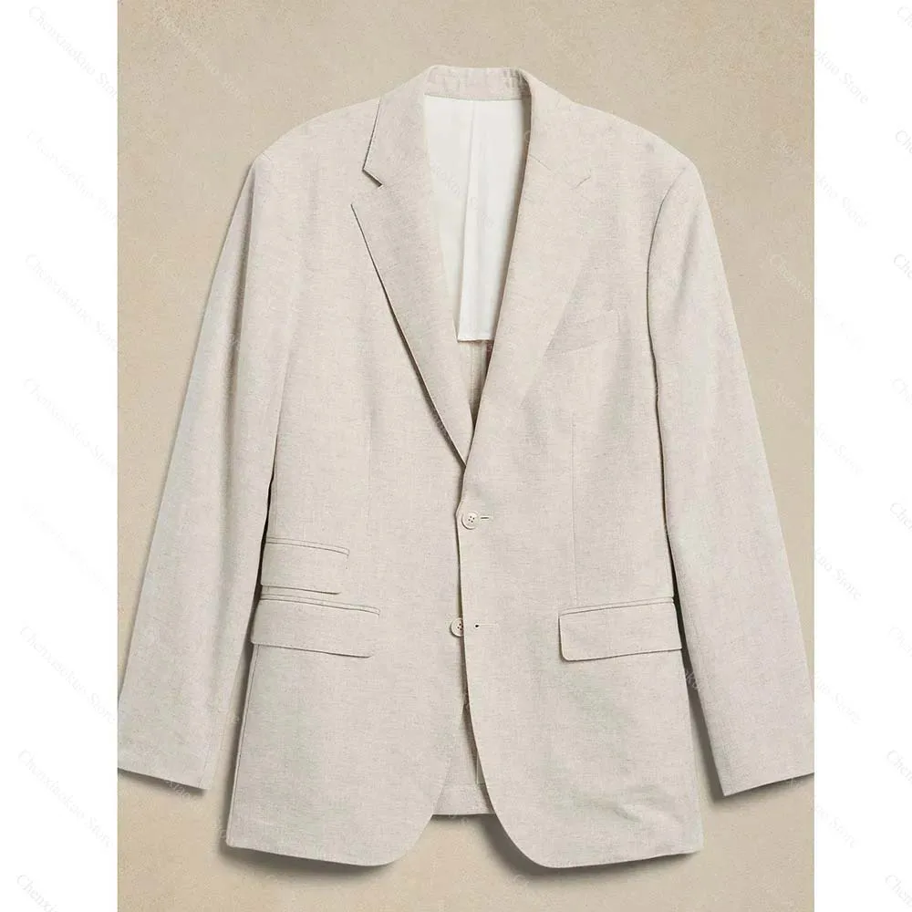 Summer Linen Men Jackets One Piece Notch Lapel Single Breasted Suit Coat Fashion Smart Casual Daily Wedding Slim Male Blazer
Summer Linen Men Jackets One Piece Notch Lapel Single Breasted Suit Coat Fashion Smart Casual Daily Wedding Slim Male Blazer
