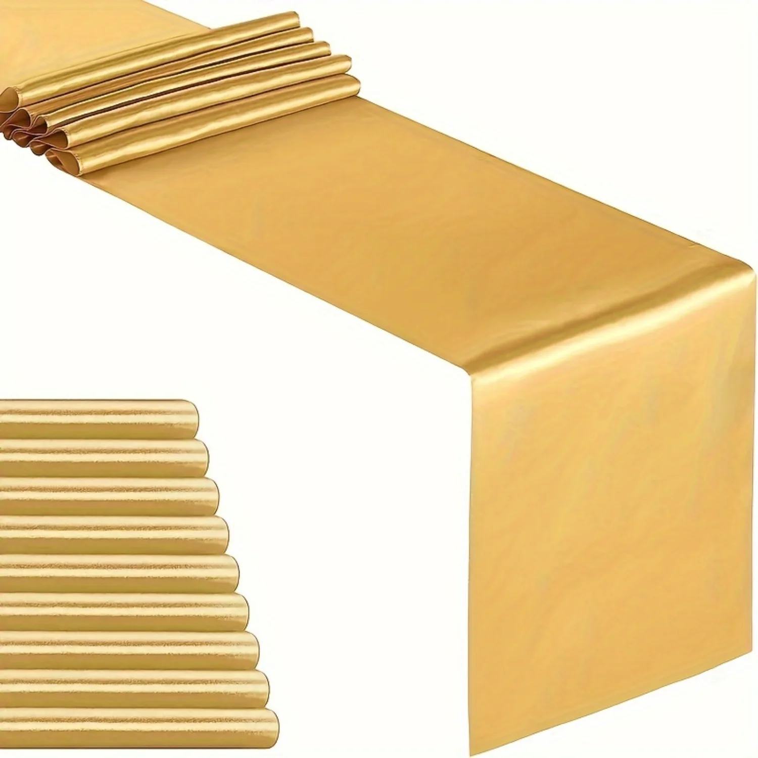 10pcs Luxurious Golden Satin Table Runners - Silk-Feel, Elegant Decor for Weddings, Parties, Banquets | Vibrant & Versatile Even
10pcs Luxurious Golden Satin Table Runners - Silk-Feel, Elegant Decor for Weddings, Parties, Banquets | Vibrant & Versatile Even