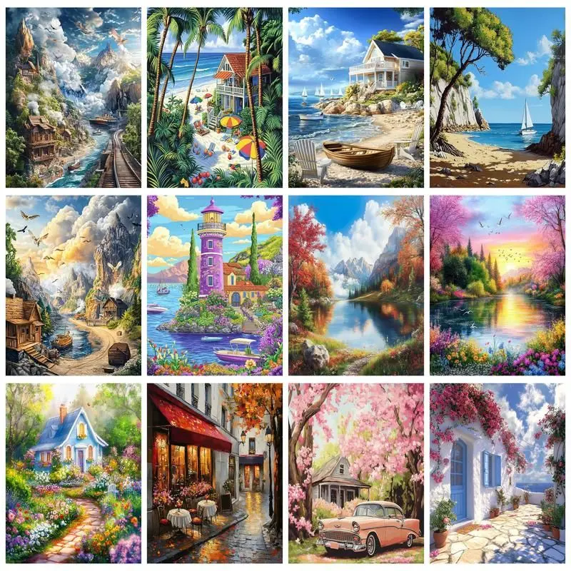 CHENISTORY Painting By Numbers House Landscape Pictures By Number For Adults 50x65cm DIY Room Wall Art Home Decoration
CHENISTORY Painting By Numbers House Landscape Pictures By Number For Adults 50x65cm DIY Room Wall Art Home Decoration