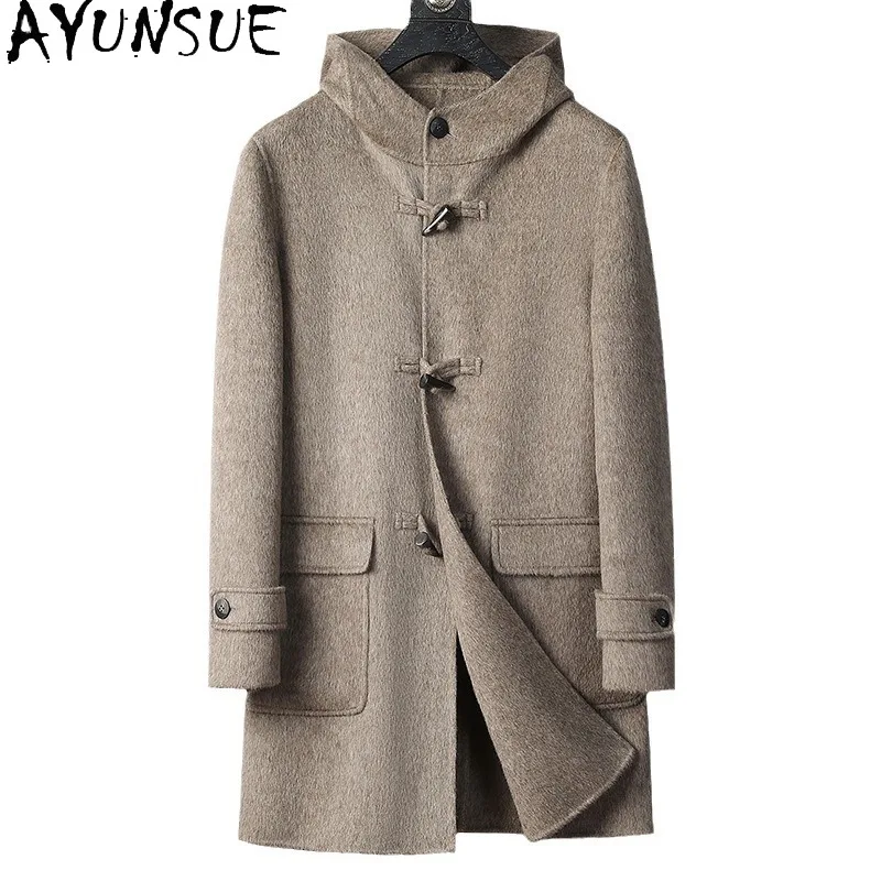 AYUNSUE куртка из 100% овечьей шерсти, мужская зимняя одежда, Тренч средней длины 2025, мужское двустороннее шерстяное пальто с капюшоном Пальто Зимнее
AYUNSUE куртка из 100% овечьей шерсти, мужская зимняя одежда, Тренч средней длины 2025, мужское двустороннее шерстяное пальто с капюшоном Пальто Зимнее